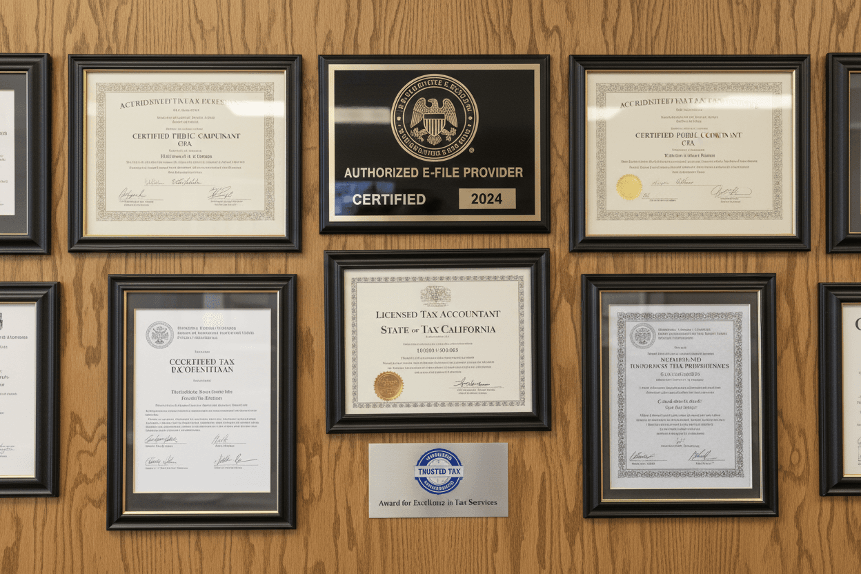 Professional certifications and E-File certification badge